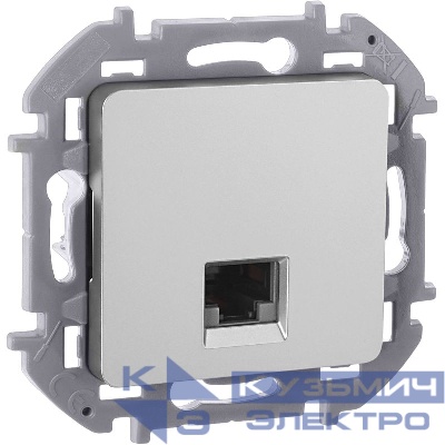 Розетка компьютерная Inspiria RJ45 кат.6 UTP механизм алюм. IEK 673832