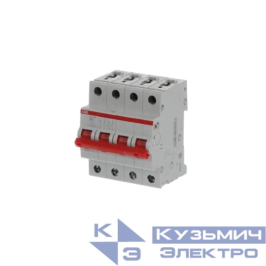 SD204/16 Рубильник 4-полюсный рычаг красный 2CDD284101R0016