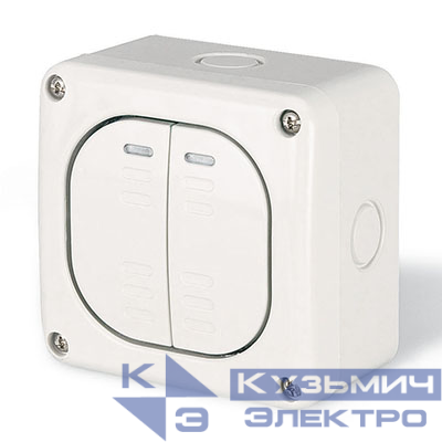 Выключатель настенный 2-кл. 1п 20А IP66 бел. DKC DIS1375022