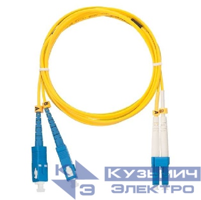 Патч-корд NMF-PC2S2C2-SCU-LCU-001 волоконно-оптический переходн. одномод. 9/125мкм стандарта OS2 SC/UPC-LC/UPC двойн. LSZH нг(В)-HFLTx 2мм желт. 1м NIKOMAX NMF-PC2S2C2-SCU-LCU-001