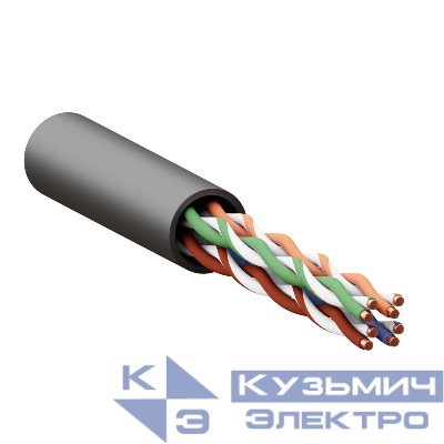 Кабель витая пара U/UTP кат.5E 4 пары solid внешн. LDPE черн. TERACOM EKF TRC-5EUTP-04PE-BK-OUT3