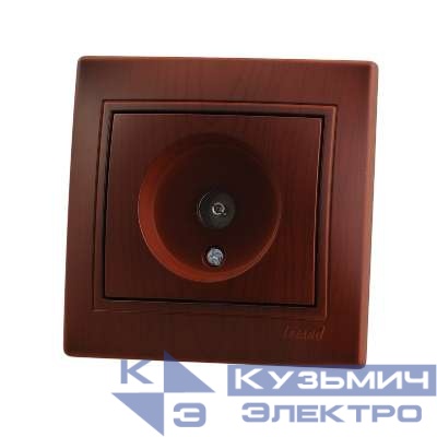 Розетка телевизионная проходная TV СП Mira 16А IP20 вишня LEZARD 701-0601-129