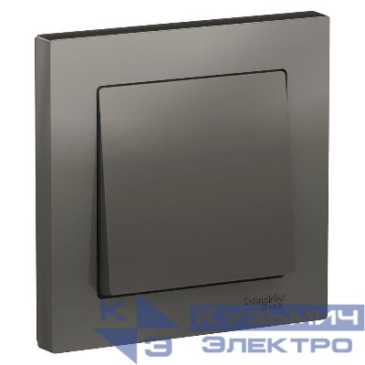 Выключатель 1-кл. СП AtlasDesign 10А IP20 (сх. 1) 10AX в сборе сталь SE ATN000912