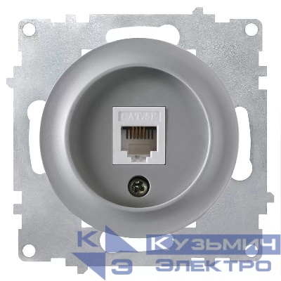 Розетка компьютерная 1-м СП Florence RJ45 кат.5E механизм сер. (1E20701302) OneKeyElectro 2172839
