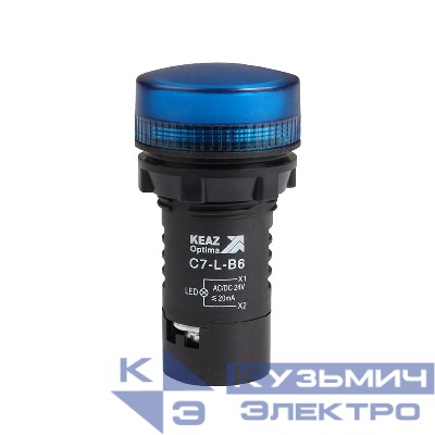 Лампа светодиодная OptiSignal Compact D22 С7-L-B6 син. 24В AC/DC XB7EV06BP КЭАЗ 362152