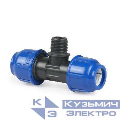 Тройник компрессионный наружн. резьба PN16 d32х3/4дюйм для ПЭ труб RTP 11624