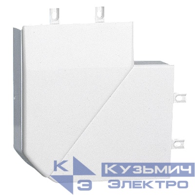 Угол для кабель-канала плоский изменяемый для мини-плинтусов DLPlus 75х20 бел. Leg 030303