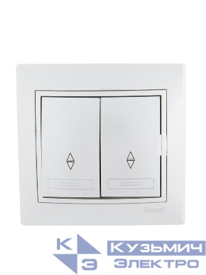 Переключатель проходной 2-кл. СП Mira 10А IP20 со вставкой сер. метал. LEZARD 701-1010-106