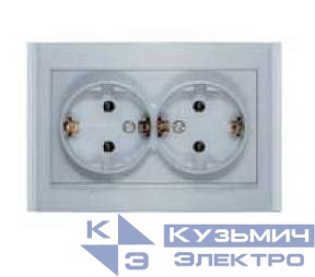 Розетка 2-м СП Бриллиант 16А IP20 с заземл. серебр. UNIVersal 7949780