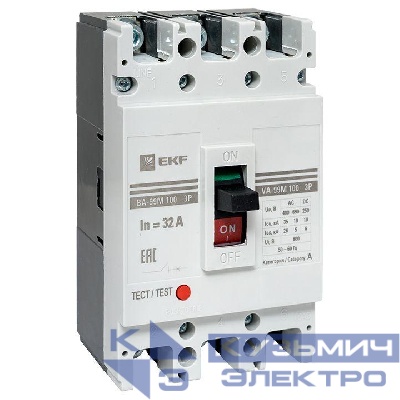Выключатель автоматический 3п 100/32А 35кА ВА-99М PROxima EKF mccb99-100-32m