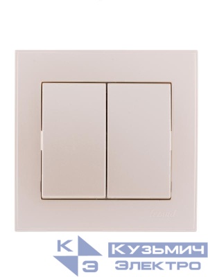 Выключатель 2-кл. СП Rain 10А IP20 жемчуж./бел. метал. LEZARD 703-3030-101