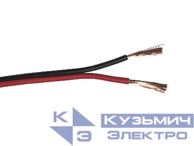 Кабель акустический 2*0.75мм2 (42*0.15мм) CCA, 100м, пластиковая катушка, черный/красный NETKO Optima