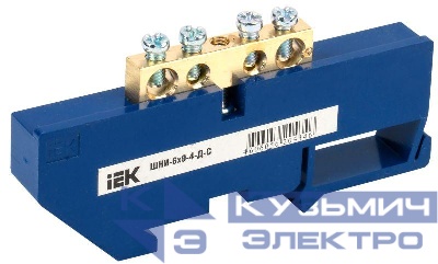 Шина нулевая на DIN-изол. ШНИ 6х9-4-Д-С IEK YNN10-69-4D-K07