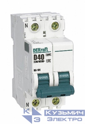 Выключатель автоматический модульный 2п (1P+N) D 40А 4.5кА ВА-101 DEKraft 11202DEK