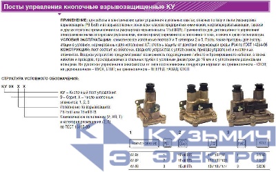 Пост кнопочный КУ-91 1Exdb IIB T5 Gb/Ex tb IIIC T95C Db-ХЛ2 ВЭЛАН