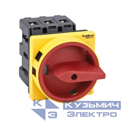 Выключатель-разъединитель 3п 63А IP20 с красн. рукоят. на дверцу 4 винтами с замком SE MSD63310R