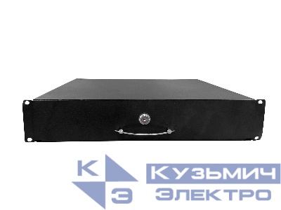 Ящик для хранения документов 2U, с ушками, металл 1мм, черный "М"
