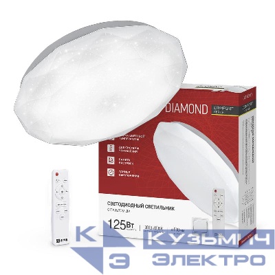 Светильник светодиодный COMFORT DIAMOND 125Вт 3000-6500К 10000лм 230В 500х105мм с пультом ДУ IN HOME 4690612059488