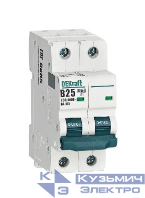 Выключатель автоматический модульный 2п B 25А 10кА ВА-105 DEKraft 13119DEK