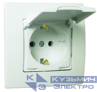 Розетка Lillium с заземл. и крышкой Makel 32001029