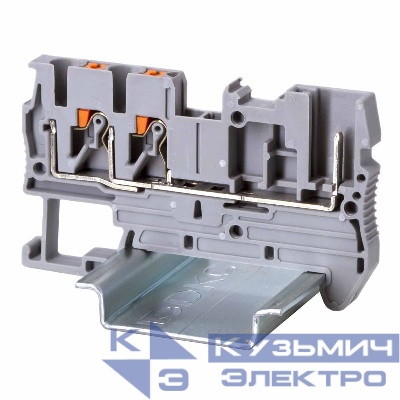 Клемма проходная под вставной штекер зажим push-in; 3 точки подключения; 2.5кв.мм сер. DKC VPR-2.5-TWIN-1P