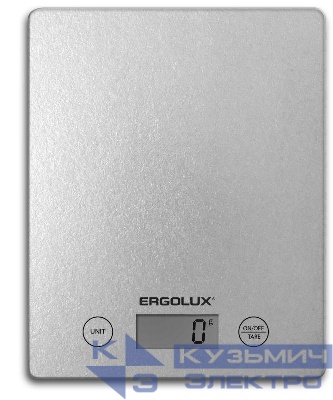 Весы кухонные ELX-SK02-С03 до 5кг 195х142мм сер. Ergolux 13600