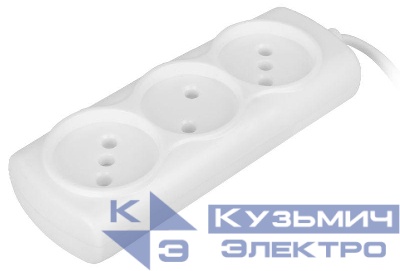 Удлинитель без заземления Si 3 x3 модель Р16-010/УХ6 3м 6А 1300Вт Volsten 14224