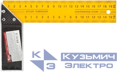 Угольник столярный 200мм желт. КУРС 19381