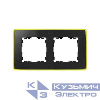 Рамка 2-м Simon82 Detail графит; основание неоново/желт. Simon 8201620-262