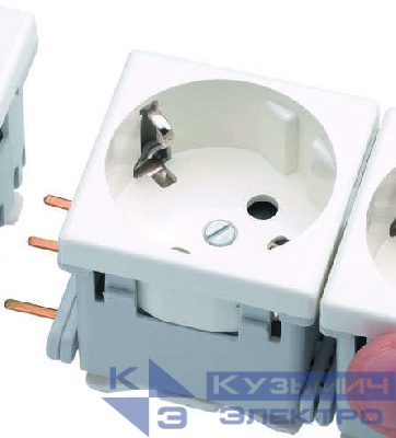 Розетка 1-м СП 2мод. Simon Connect 16А IP20 250В с заземл. модуль K45 безвинтов. клеммы механизм бел. Simon K11-9