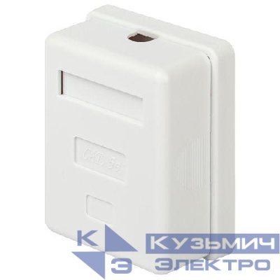 Розетка компьютерная 1 порт RJ45 кат.5E неэкранир. Эра Б0056901