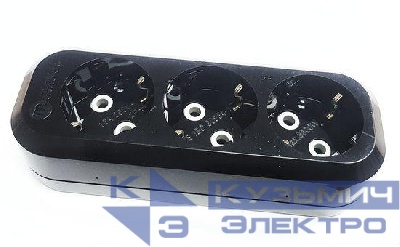 Колодка удлинителя 3-м с заземл. черн. Makel MGP2131