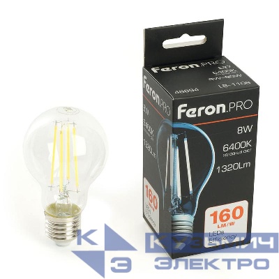 Лампа светодиодная LB-1108 8Вт 6400К E27 1320лм 175-265В FERON 48894