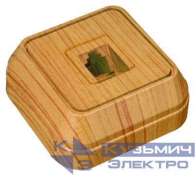 Розетка телефонная 1-м ОП 16А IP20 дуб Makel 45314