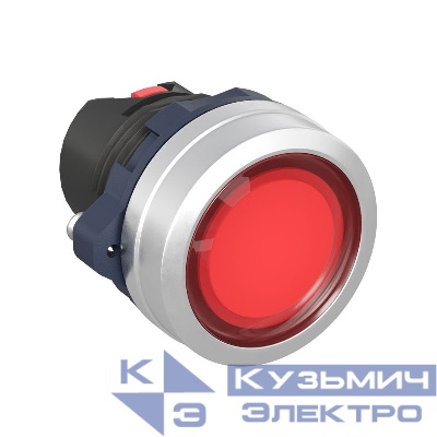 Головка кнопки плоская с фиксацией алюм. кольцо прозр. красн. DKC M22P-FLLRA