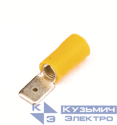 Наконечник изол. "вилка" 2.5-6кв.мм А=6.3х0.8мм желт. (уп.50шт) DKC 2C22P