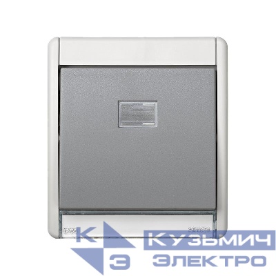 Рамка 1-м Simon44 Aqua с клавишей с подсветкой сер. Simon 4400010-035