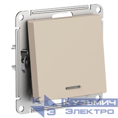 Выключатель 1-кл. AtlasDesign с подсветкой (сх.1а) 10AX мех. песочн. SE ATN001213