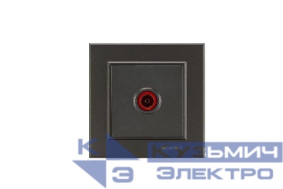 Розетка телевизионная проходная TV СП Karea 16А IP20 дым. металлик Makel 56050007