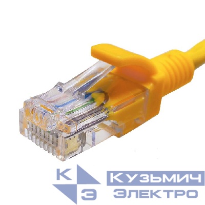 Патч-корд UTP 5e 4х2 26AWG (7х0.16мм) Cu LSZH 5м желт. SUPRLAN 10-0165