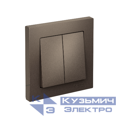 Выключатель 2-кл. AtlasDesign (сх. 5) 10AX быстрозажим. клем. в сборе мокко SE ATN000652S