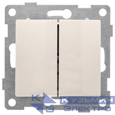 Переключатель проходной 2-кл. СП Bravo 10А IP20 250В для двух цепей механизм беж. GUSI С10В8-003