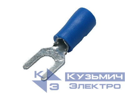 Вилочный кабельный наконечник SV 2-4 (НВИ d=4.3мм) 1,5-2,5мм2, изолированный, синий, 100шт., NETKO Optima