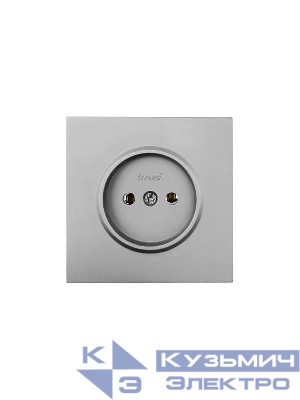 Розетка 1 мест. б/з ПБТ СП ZIMA IP20 16А безвинт. зажим сер. матов. LEZARD 704-7488-121BQC