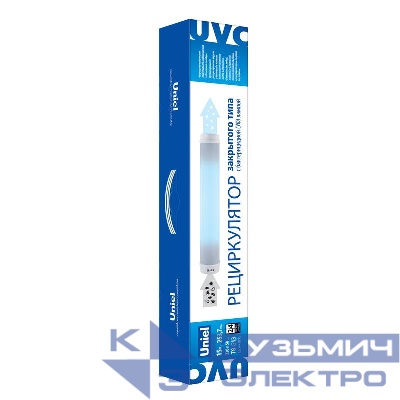 Рециркулятор настенный UDG-M30A UVCB WHITE закрыт. типа с бактерицидн. лампой T8 без озонирования 253.7нм бел. Uniel UL-00007716