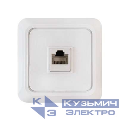 Розетка компьютерная 1-м ОП Bolleto RJ45 бел. 7035 IN HOME 4690612018294