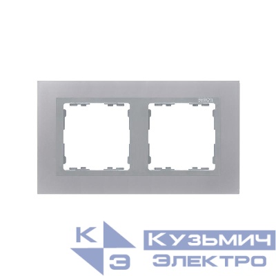 Рамка 2-м Simon82 Nature алюм./алюм. (имитация металла) Simon 82927-33