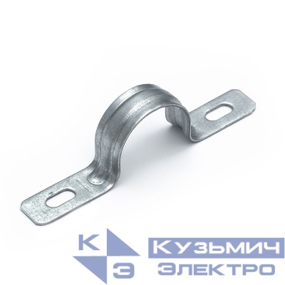 Скоба крепежная двухлапковая усилен. противопожарная СМДУ d25-26мм метал. (уп.100шт) Промрукав PR13.02415