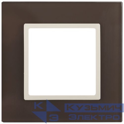 Рамка 1-м 14-5101-31 стекло Elegance мокко+сл. кость ЭРА Б0034485
