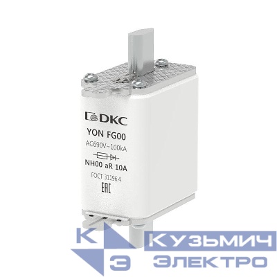 Предохранитель YON ножевого типа FG00 10А 690В хар-ка aR DKC 1FG00-0010-690V-AR